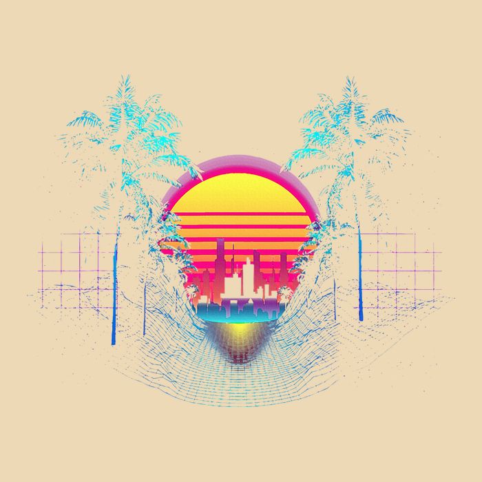 Outrun Synthwave Vaporwave Aesthetic 80S Retro Zip Tote Bag