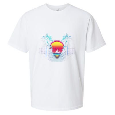 Outrun Synthwave Vaporwave Aesthetic 80S Retro Sueded Cloud Jersey T-Shirt