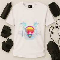 Outrun Synthwave Vaporwave Aesthetic 80S Retro Cooling Performance Crew T-Shirt