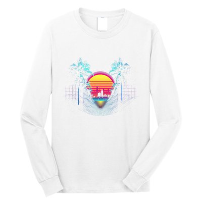 Outrun Synthwave Vaporwave Aesthetic 80S Retro Long Sleeve Shirt