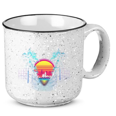 Outrun Synthwave Vaporwave Aesthetic 80S Retro 15oz Campfire Ceramic Mug
