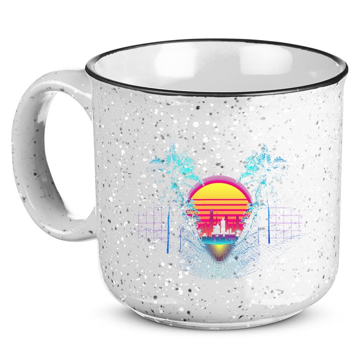 Outrun Synthwave Vaporwave Aesthetic 80S Retro 15oz Campfire Ceramic Mug