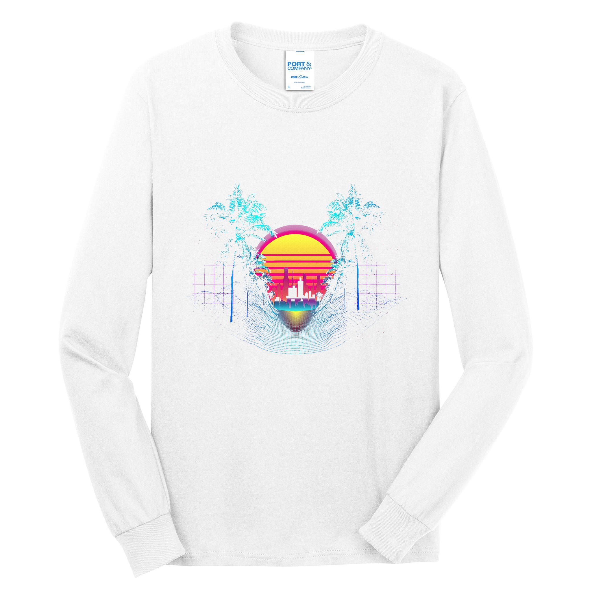 Outrun Synthwave Vaporwave Aesthetic 80S Retro Tall Long Sleeve T-Shirt