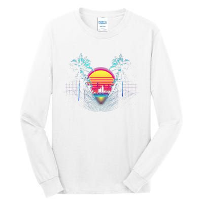 Outrun Synthwave Vaporwave Aesthetic 80S Retro Tall Long Sleeve T-Shirt