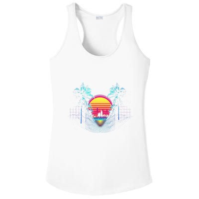 Outrun Synthwave Vaporwave Aesthetic 80S Retro Ladies PosiCharge Competitor Racerback Tank