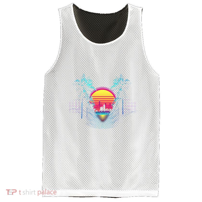 Outrun Synthwave Vaporwave Aesthetic 80S Retro Mesh Reversible Basketball Jersey Tank