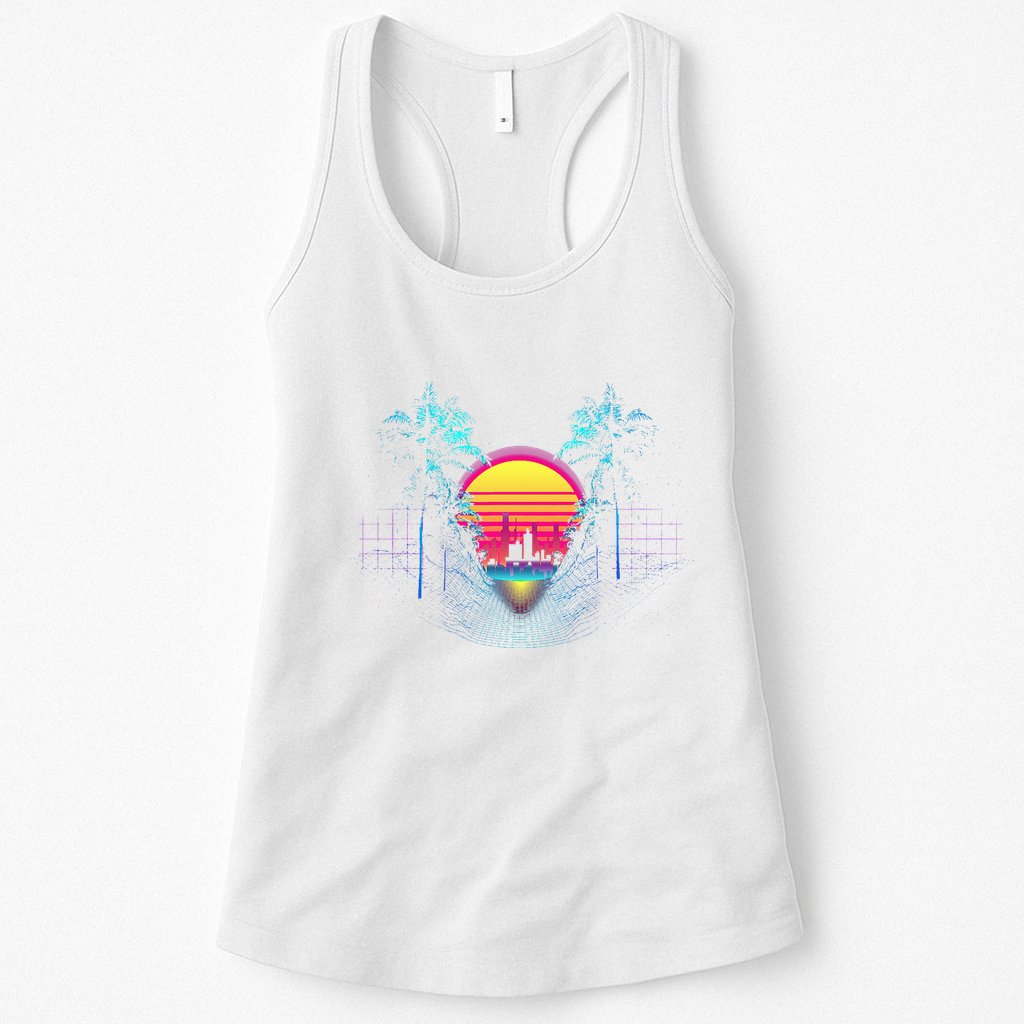 Outrun Synthwave Vaporwave Aesthetic 80S Retro Womens Tank Top