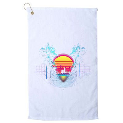 Outrun Synthwave Vaporwave Aesthetic 80S Retro Golf Towel