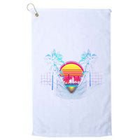 Outrun Synthwave Vaporwave Aesthetic 80S Retro Golf Towel
