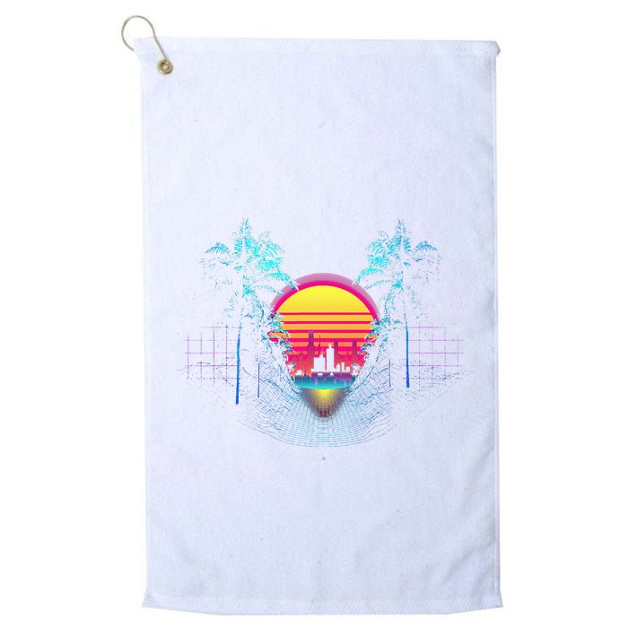 Outrun Synthwave Vaporwave Aesthetic 80S Retro Golf Towel