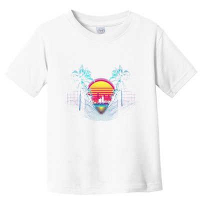 Outrun Synthwave Vaporwave Aesthetic 80S Retro Toddler T-Shirt