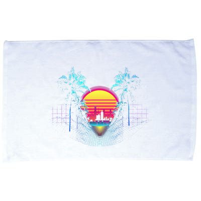Outrun Synthwave Vaporwave Aesthetic 80S Retro Microfiber Hand Towel