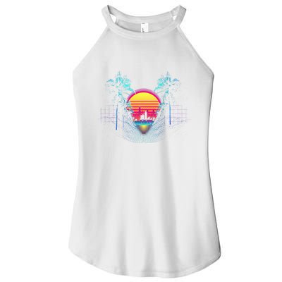 Outrun Synthwave Vaporwave Aesthetic 80S Retro Women's Perfect Tri Rocker Tank