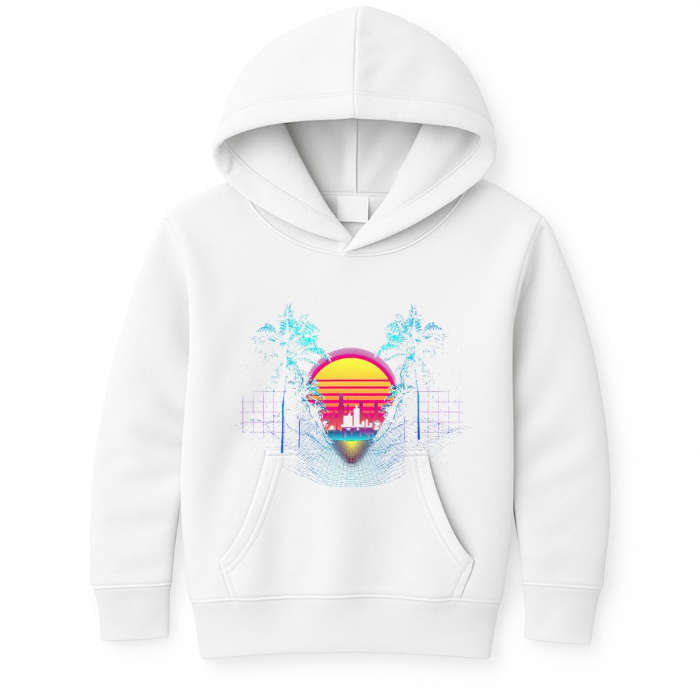 Outrun Synthwave Vaporwave Aesthetic 80S Retro Kids Hoodie