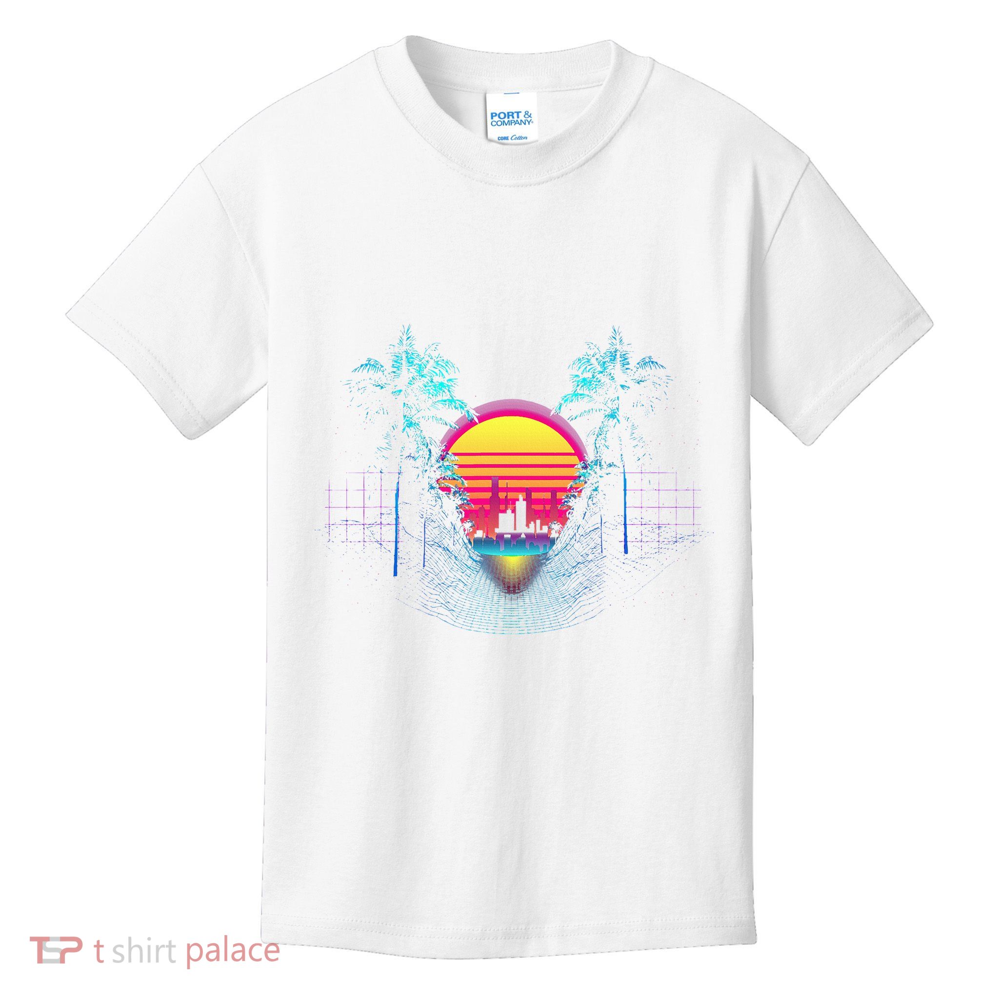 Outrun Synthwave Vaporwave Aesthetic 80S Retro Kids T-Shirt