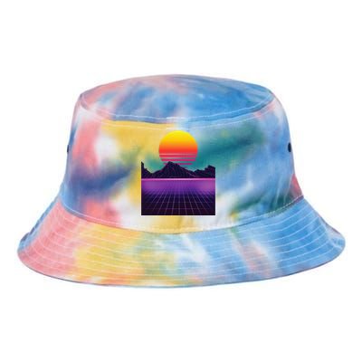 Outrun Synthwave Vaporwave Aesthetic 80s Retro Tie Dye Newport Bucket Hat