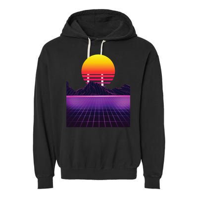 Outrun Synthwave Vaporwave Aesthetic 80s Retro Garment-Dyed Fleece Hoodie