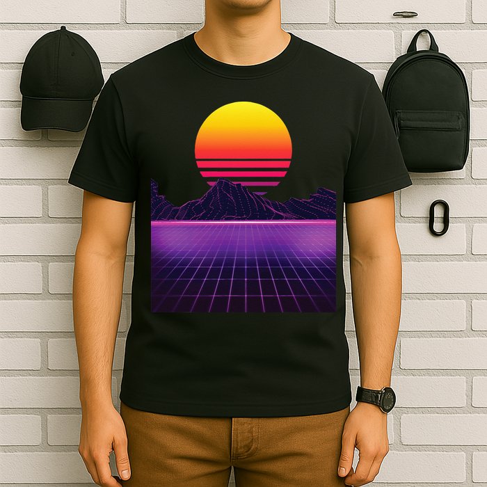 Outrun Synthwave Vaporwave Aesthetic 80s Retro T-Shirt