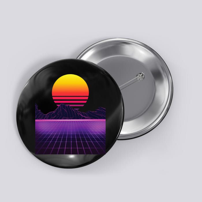 Outrun Synthwave Vaporwave Aesthetic 80s Retro Button