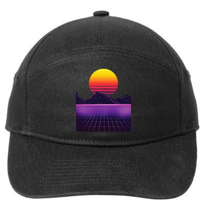 Outrun Synthwave Vaporwave Aesthetic 80s Retro 7-Panel Snapback Hat