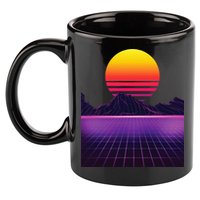 Outrun Synthwave Vaporwave Aesthetic 80s Retro 11oz C Handle Ceramic Mug