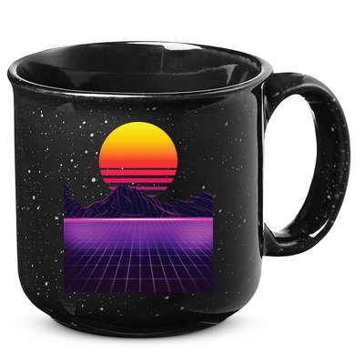 Outrun Synthwave Vaporwave Aesthetic 80s Retro 15oz Campfire Ceramic Mug