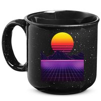 Outrun Synthwave Vaporwave Aesthetic 80s Retro 15oz Campfire Ceramic Mug