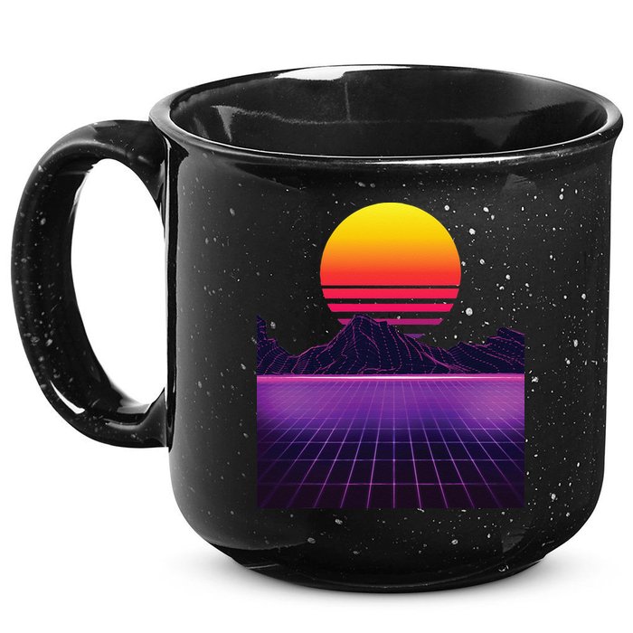 Outrun Synthwave Vaporwave Aesthetic 80s Retro 15oz Campfire Ceramic Mug