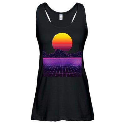 Outrun Synthwave Vaporwave Aesthetic 80s Retro Ladies Essential Flowy Tank