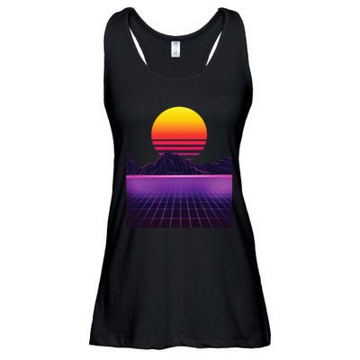 Outrun Synthwave Vaporwave Aesthetic 80s Retro Ladies Essential Flowy Tank