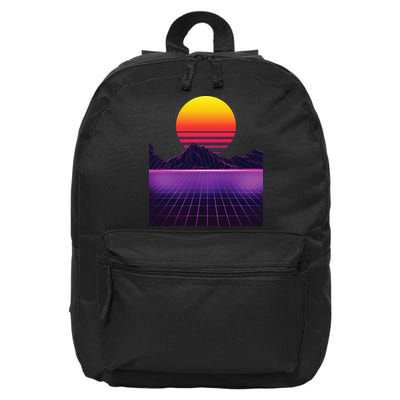 Outrun Synthwave Vaporwave Aesthetic 80s Retro 16 in Basic Backpack