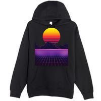 Outrun Synthwave Vaporwave Aesthetic 80s Retro Premium Pullover Hoodie