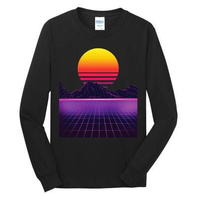 Outrun Synthwave Vaporwave Aesthetic 80s Retro Tall Long Sleeve T-Shirt