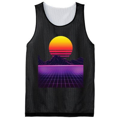 Outrun Synthwave Vaporwave Aesthetic 80s Retro Mesh Reversible Basketball Jersey Tank