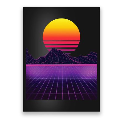 Outrun Synthwave Vaporwave Aesthetic 80s Retro Poster