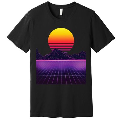 Outrun Synthwave Vaporwave Aesthetic 80s Retro Premium T-Shirt
