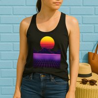 Outrun Synthwave Vaporwave Aesthetic 80s Retro Womens Tank Top