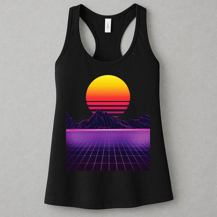 Outrun Synthwave Vaporwave Aesthetic 80s Retro Womens Tank Top