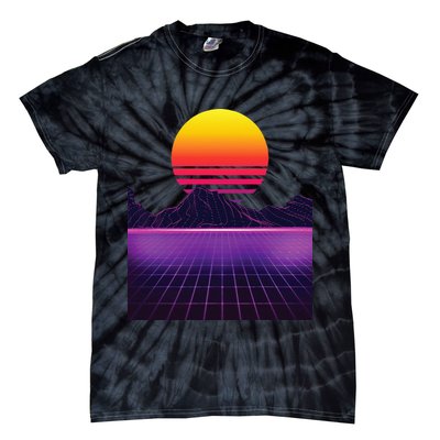 Outrun Synthwave Vaporwave Aesthetic 80s Retro Tie-Dye T-Shirt