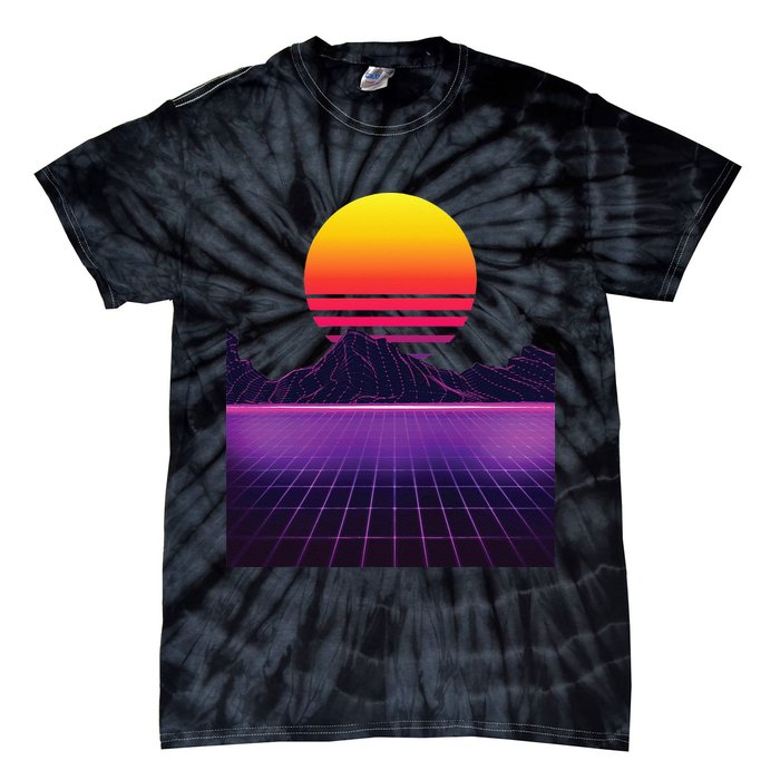 Outrun Synthwave Vaporwave Aesthetic 80s Retro Tie-Dye T-Shirt