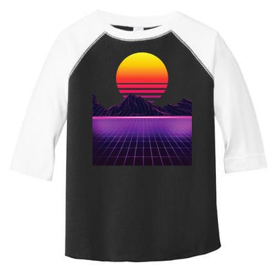Outrun Synthwave Vaporwave Aesthetic 80s Retro Toddler Fine Jersey T-Shirt