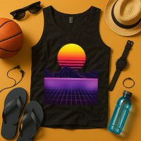 Outrun Synthwave Vaporwave Aesthetic 80s Retro Tank Top