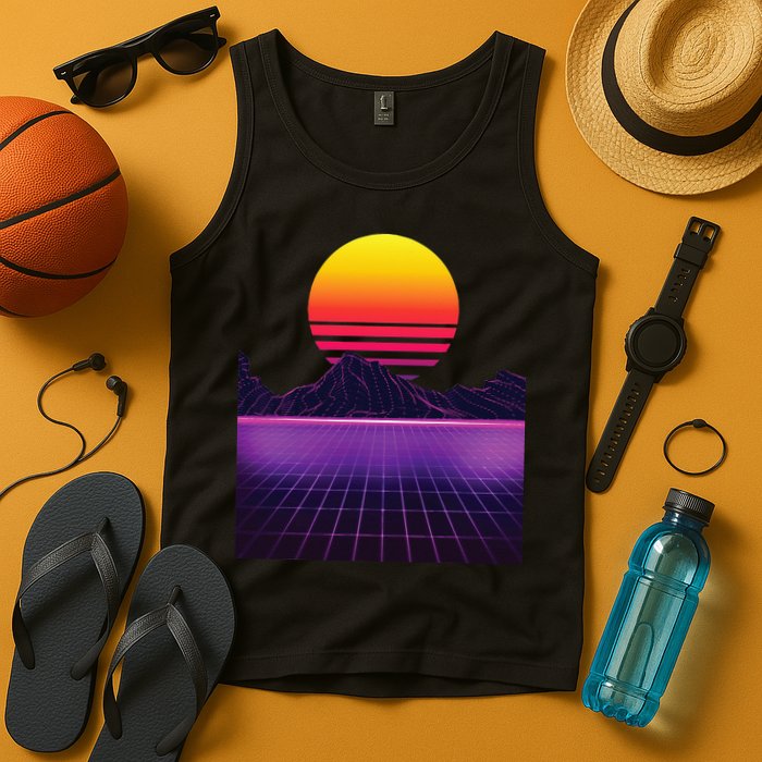 Outrun Synthwave Vaporwave Aesthetic 80s Retro Tank Top