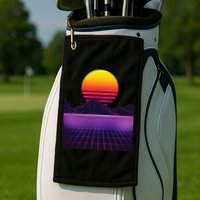 Outrun Synthwave Vaporwave Aesthetic 80s Retro Golf Towel