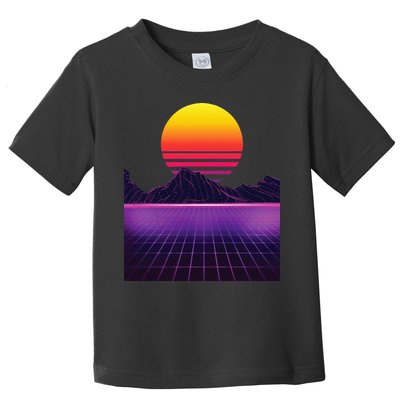 Outrun Synthwave Vaporwave Aesthetic 80s Retro Toddler T-Shirt