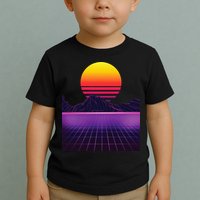 Outrun Synthwave Vaporwave Aesthetic 80s Retro Toddler T-Shirt