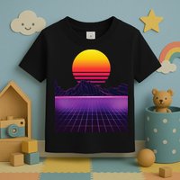 Outrun Synthwave Vaporwave Aesthetic 80s Retro Toddler T-Shirt