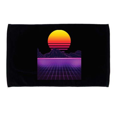 Outrun Synthwave Vaporwave Aesthetic 80s Retro Microfiber Hand Towel