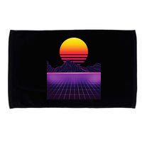 Outrun Synthwave Vaporwave Aesthetic 80s Retro Microfiber Hand Towel