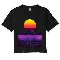 Outrun Synthwave Vaporwave Aesthetic 80s Retro Crop Top